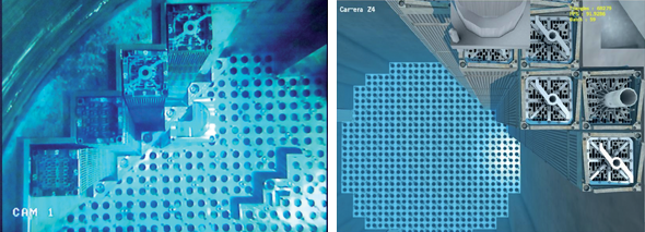 Left real core image, right 3D core image
