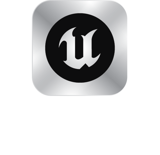 logo unreal service partner grey square